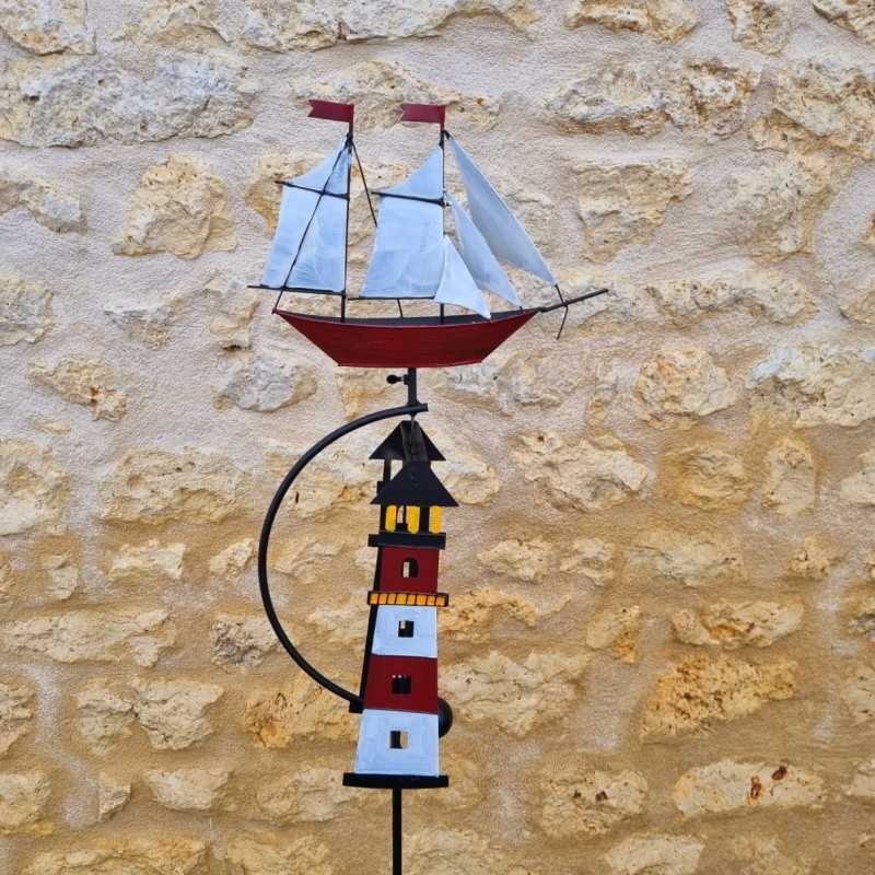 Marine-themed decorative garden balance ornament in metal