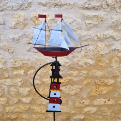 Front View of Marine-Themed Decorative Garden Metal Balancer