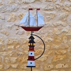 Marine-themed decorative garden balance ornament in metal