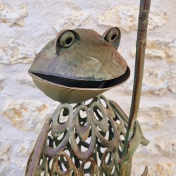 Cast Iron Frog Bird Bath Top View