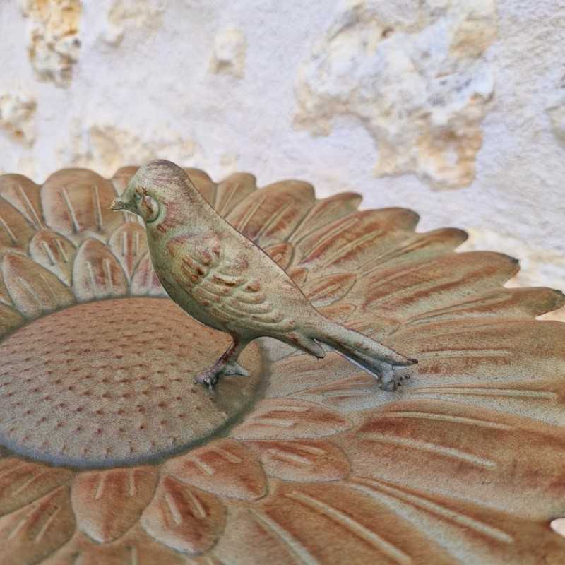 Iron Frog Bird Bath with Bird’s-Eye View of the Basin