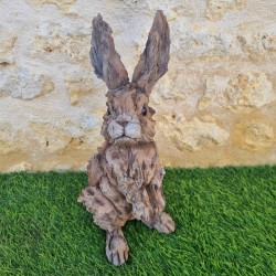 Wood-Effect Resin Rabbit