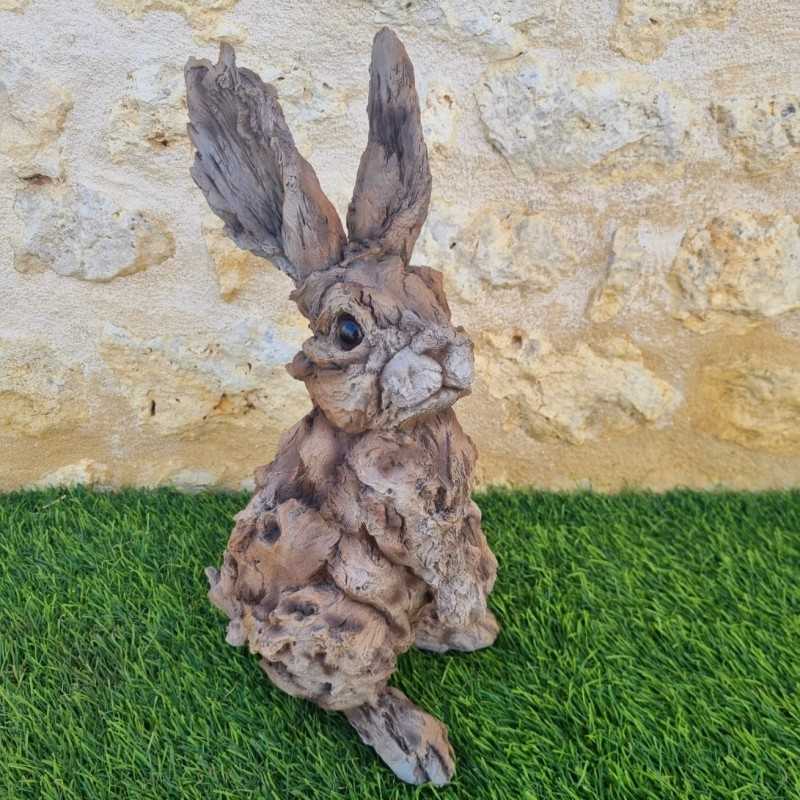 Wood-Effect Resin Rabbit