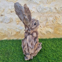 Wood-Effect Resin Rabbit