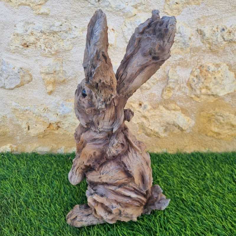 Wood-Effect Resin Rabbit