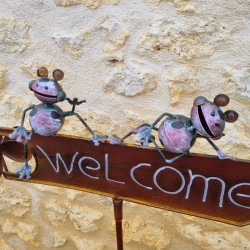 Stake, Decorative Garden Support Welcome Frog