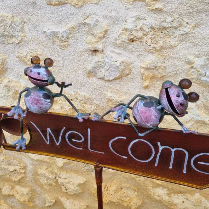 Stake, Decorative Garden Support Welcome Frog