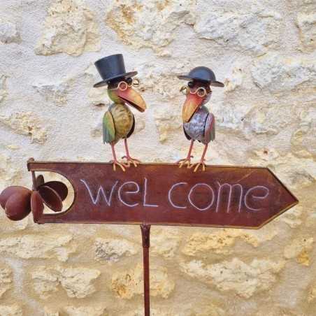 Stake, Decorative Garden Support Welcome Colorful Crow