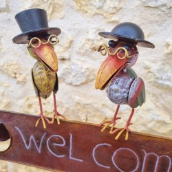 Stake, Decorative Garden Support Welcome Colorful Crow