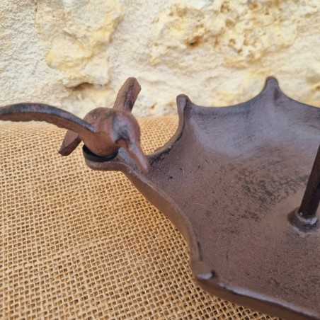 Bird Bath and Cast Iron Umbrella-Shaped Feeder for Tabletop Display