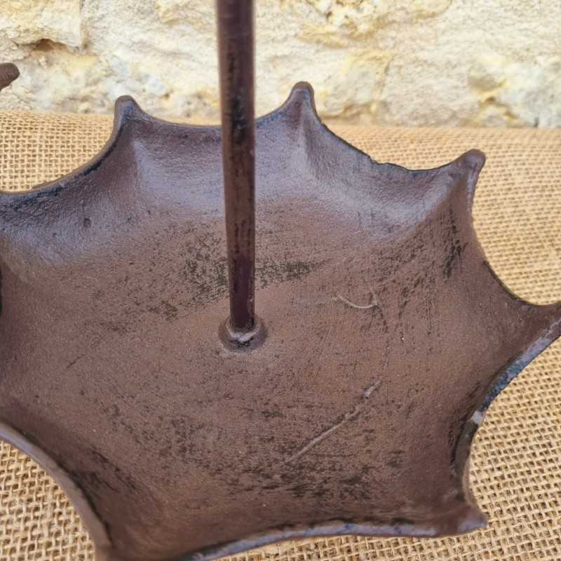 Bird Bath and Cast Iron Umbrella-Shaped Feeder for Tabletop Display