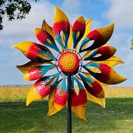 Large decorative garden wind spinner in metal, height 210 cm, Sintra model
