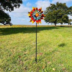 Large decorative garden wind spinner in metal, height 210 cm, Sintra model