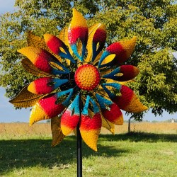 Large decorative garden wind spinner in metal, height 210 cm, Sintra model