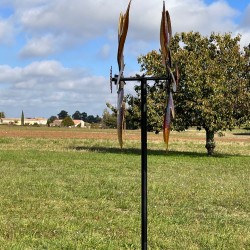 Large decorative garden wind spinner in metal, height 210 cm, Sintra model