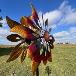 Large decorative garden wind spinner in metal, height 210 cm, Sintra model