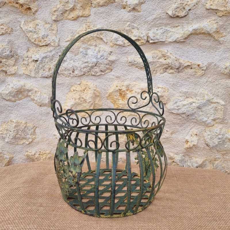 Yellow/green iron basket €22.90 LEZARD DU JARDIN