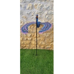 Large Purple Bird Garden Wind Spinner