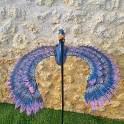 Large Purple Bird Garden Wind Spinner