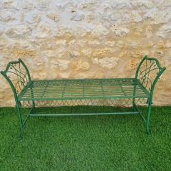 Dagobert Vintage Green Garden Bench Front View