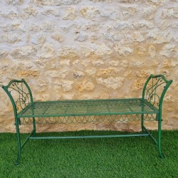 Dagobert Vintage Green Garden Bench Front View