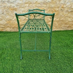 Dagobert Garden Bench in Antique Green, Side View