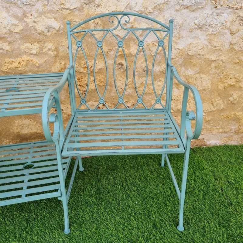 Iron Garden Bench with Shelf Length 153 cm Left Seat View