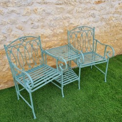 Iron Garden Bench with Slatted Seat Length 153 cm Side View