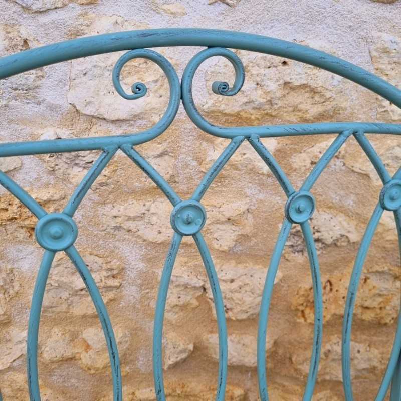 Iron Garden Bench with Shelf Length 153 cm Top View of the Backrest