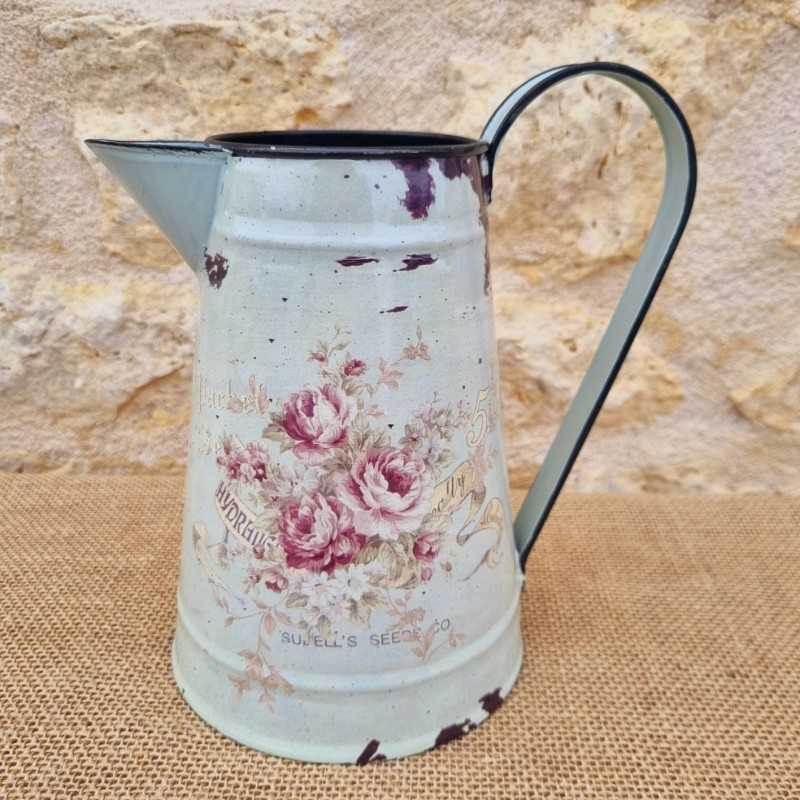 Decorative Vintage-Style Pitcher with Floral Motifs