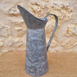 Decorative Vintage-Style Grey Fleur-de-Lys Pitcher