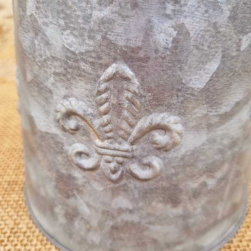 Decorative Vintage-Style Grey Fleur-de-Lys Pitcher