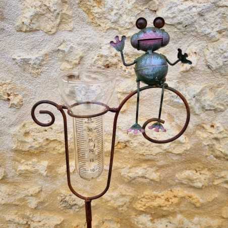 Colorful frog-design decorative rain gauge, 132 cm, €34.90 LEZARD DU JARDIN