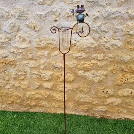 Colorful frog-design decorative rain gauge, 132 cm, €34.90 LEZARD DU JARDIN