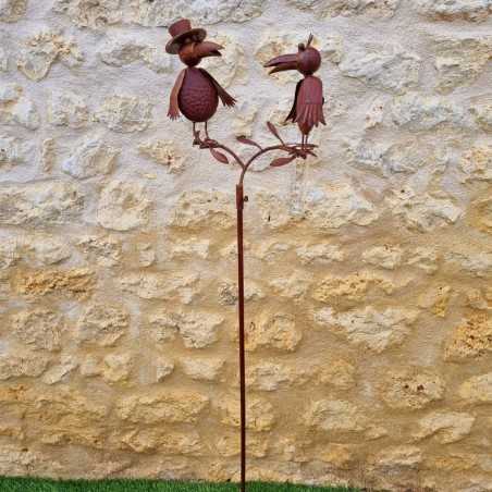 Rusty metal crow rain gauge 127 cm | Garden Lizard.
