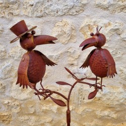 Rusty metal crow rain gauge 127 cm | Garden Lizard.