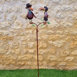 Decorative metal crow rain gauge H127 | Lézard du Jardin
