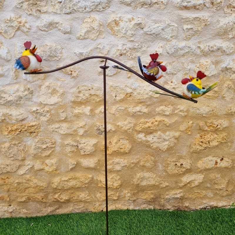 Garden Mobile Stake with Chicken Motif Height 130 cm