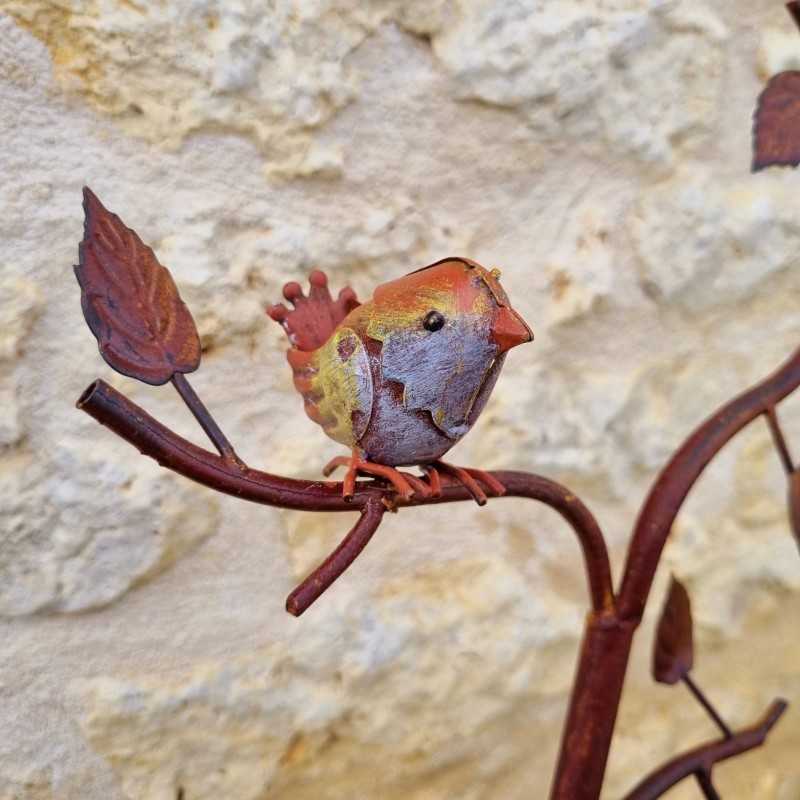 Bird Bath on Colored Iron Spike, Feeder H127 cm