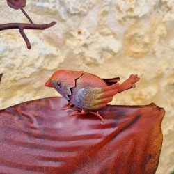 Bird Bath on Colored Iron Spike, Feeder H127 cm