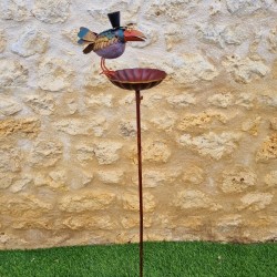 Blue Bird Feeder and Bath with Spike 110X29X17