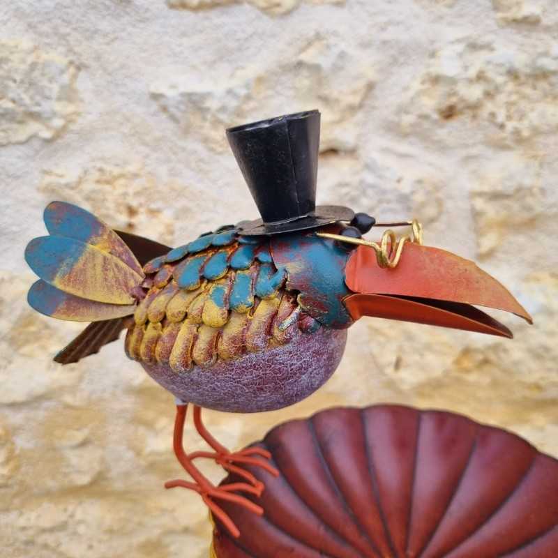 Blue Bird Feeder and Bath with Spike 110X29X17