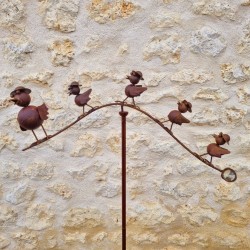 Decorative garden spike, mobile, iron bird family balance 39.90 € LEZARD DU JARDIN