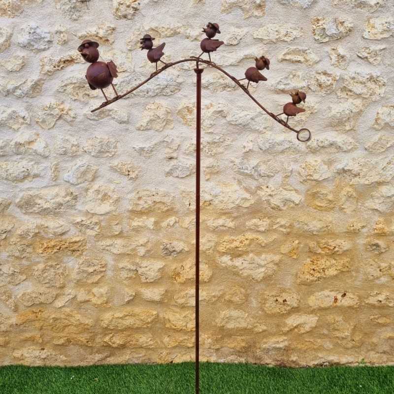 Decorative garden spike, mobile, iron bird family balance 39.90 € LEZARD DU JARDIN