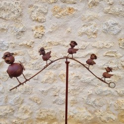 Decorative garden spike, mobile, iron bird family balance 39.90 € LEZARD DU JARDIN