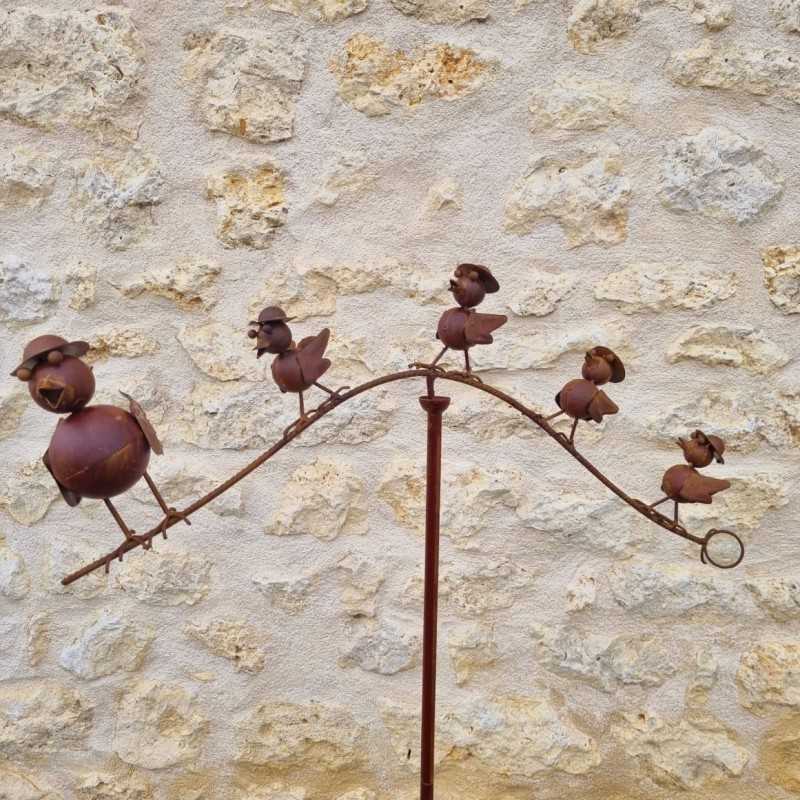 Decorative garden spike, mobile, iron bird family balance 39.90 € LEZARD DU JARDIN