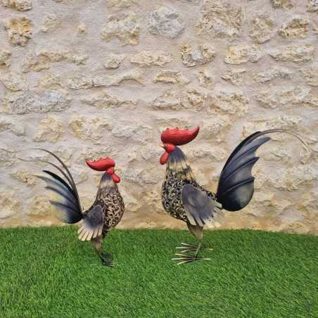 Iron Rooster in Two Sizes, Available in Gold, Black, and Red