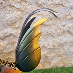 Iron Rooster in Two Sizes, Available in Gold, Gray, Orange, and Red