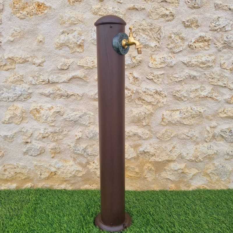 Aluminum Cast Garden Fountain with Brass Tap 19.5x19.5x90cm