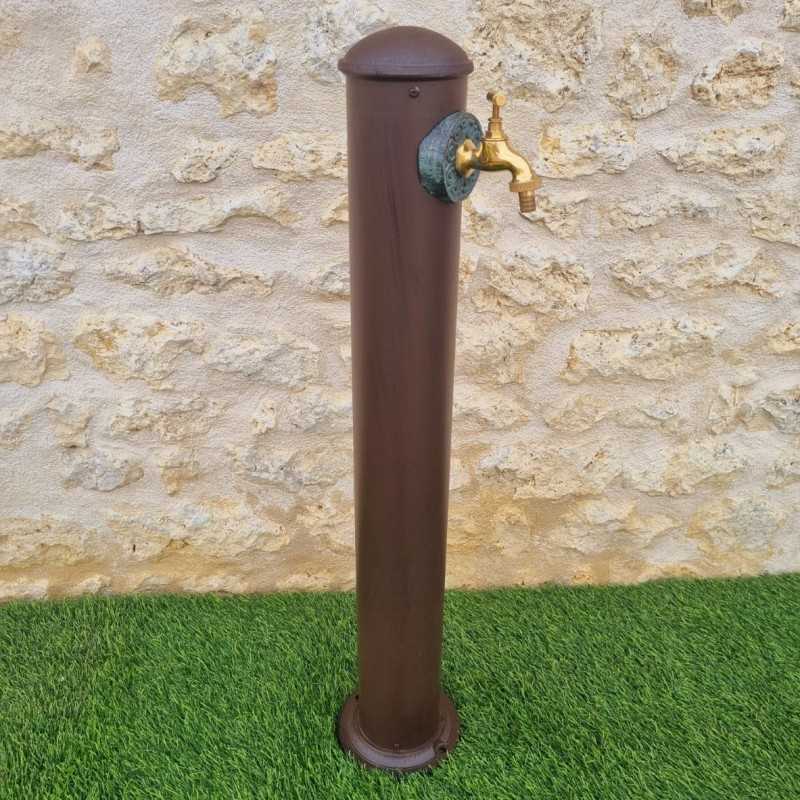 Aluminum Cast Garden Fountain with Brass Tap 19.5x19.5x90cm
